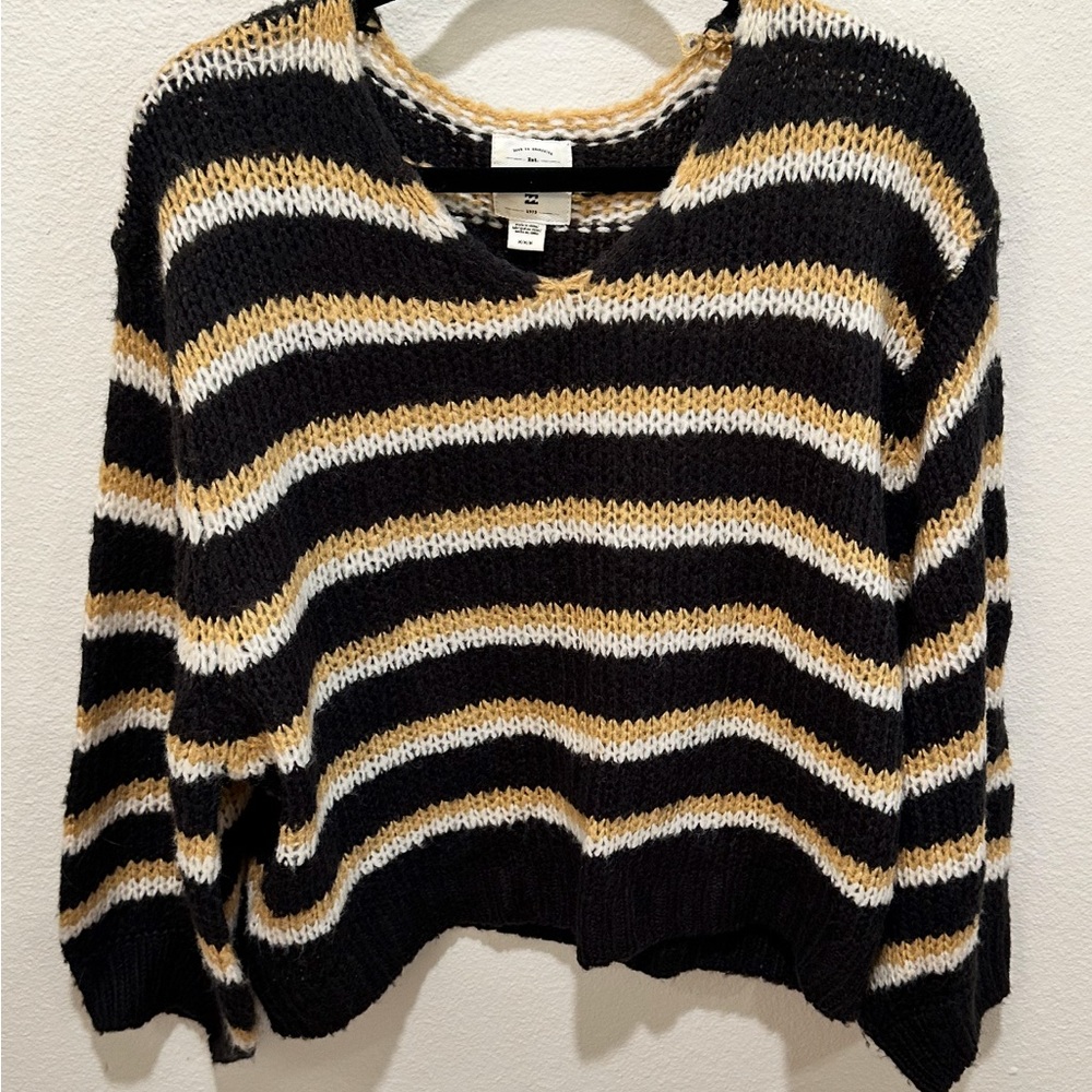 Billabong‎ Laid Back Deep-V Striped
Sweater Black Size medium